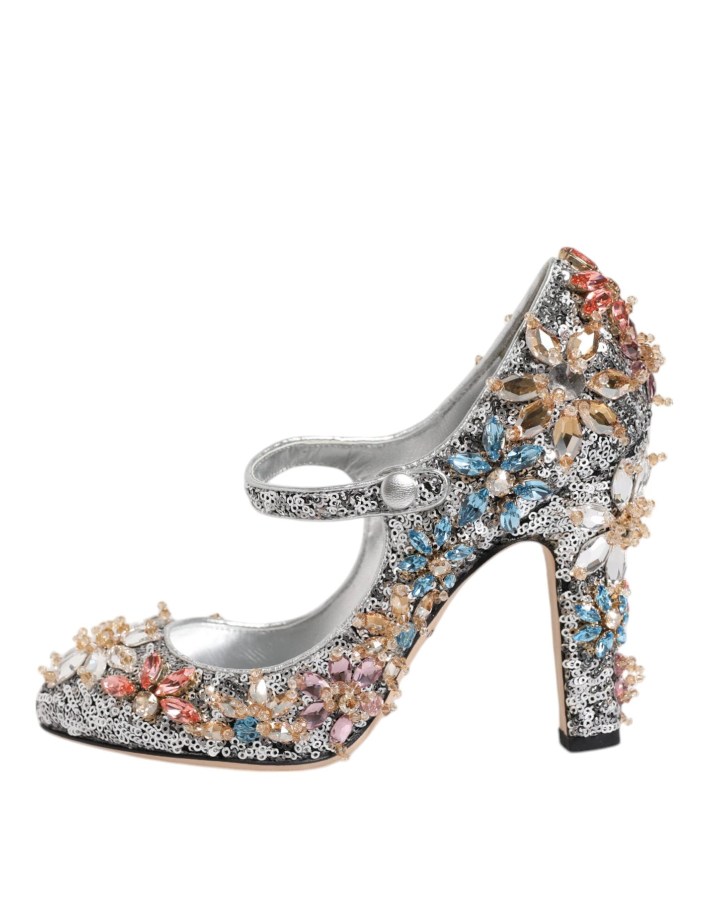 Dolce & Gabbana Silberne Pailletten verschönerte Absätze Pumps Schuhe