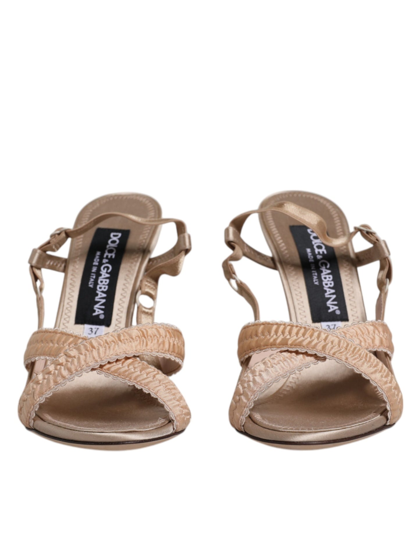 Dolce & Gabbana Beige Keira Slingback Heels Sandalen Schuhe