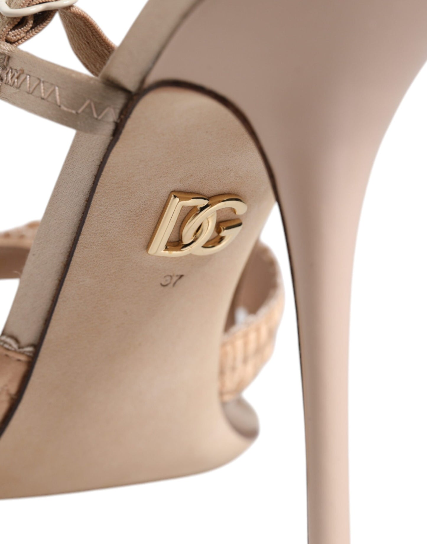 Dolce & Gabbana Beige Keira Slingback Heels Sandalen Schuhe