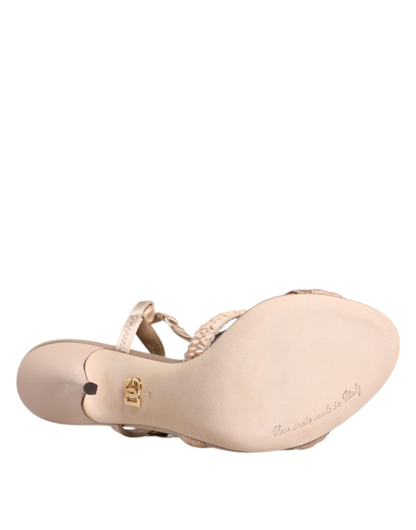 Dolce & Gabbana Beige Keira Slingback Heels Sandalen Schuhe