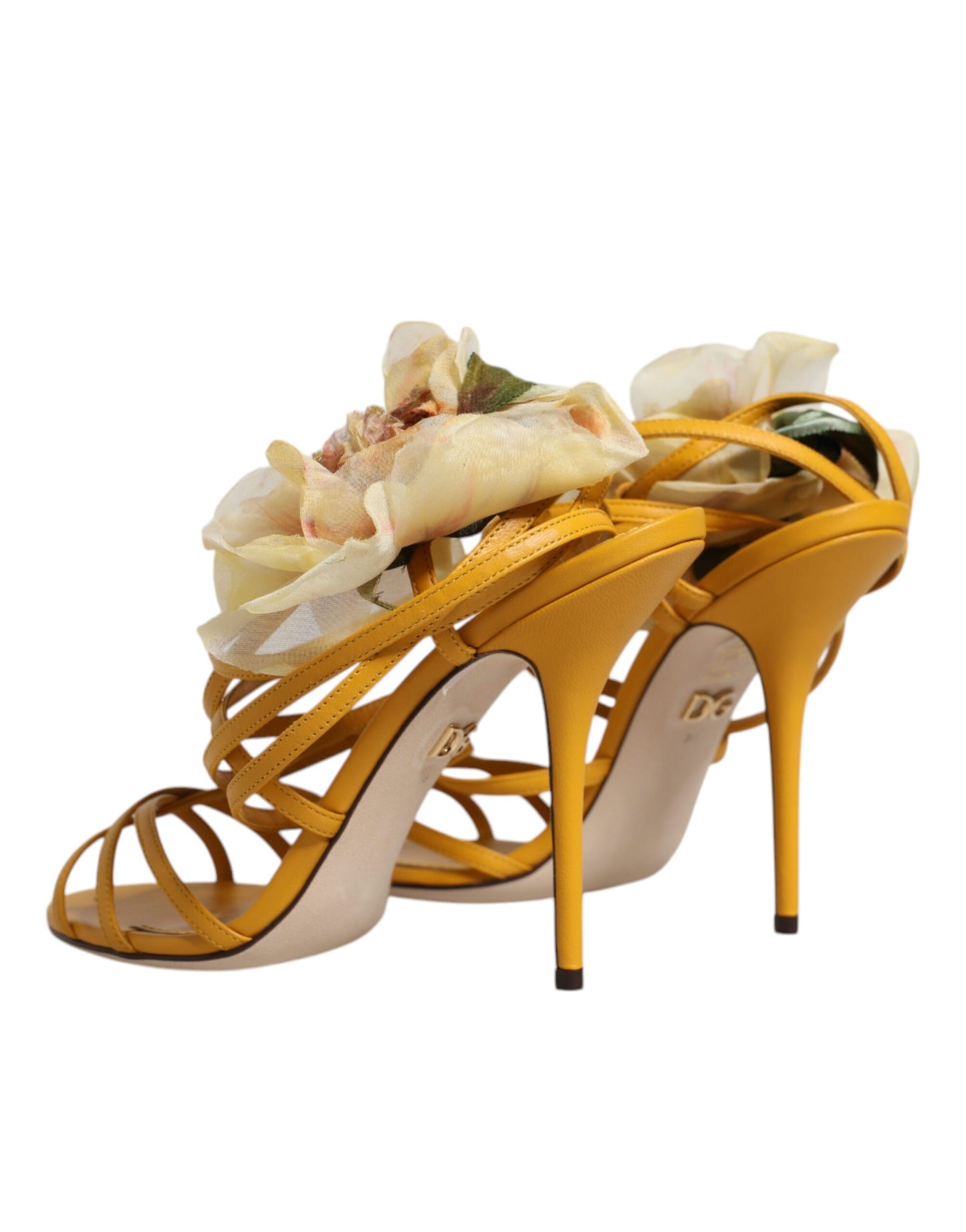 Dolce & Gabbana Orange Blumenapplikation Keira Sandalen Schuhe