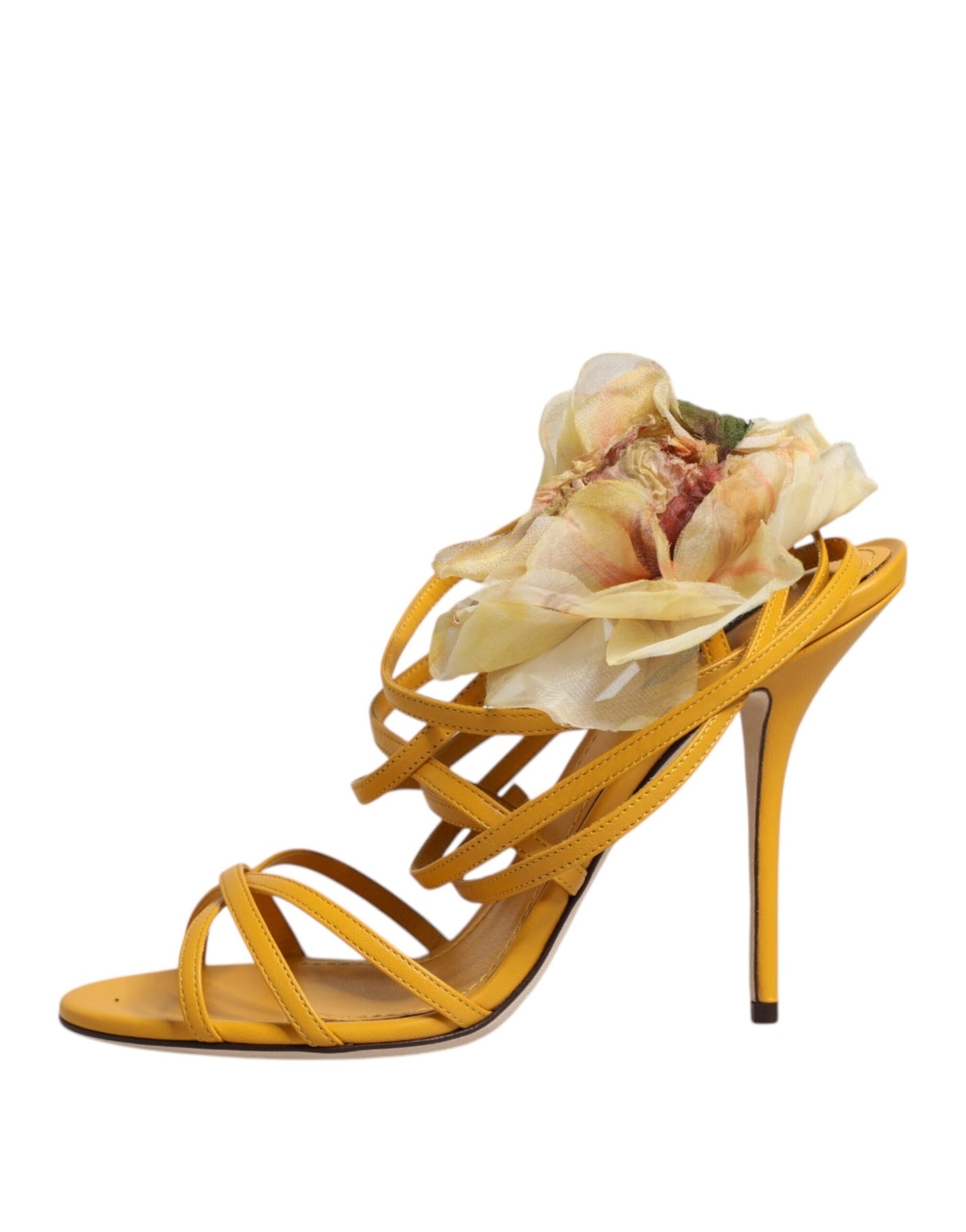 Dolce & Gabbana Orange Blumenapplikation Keira Sandalen Schuhe