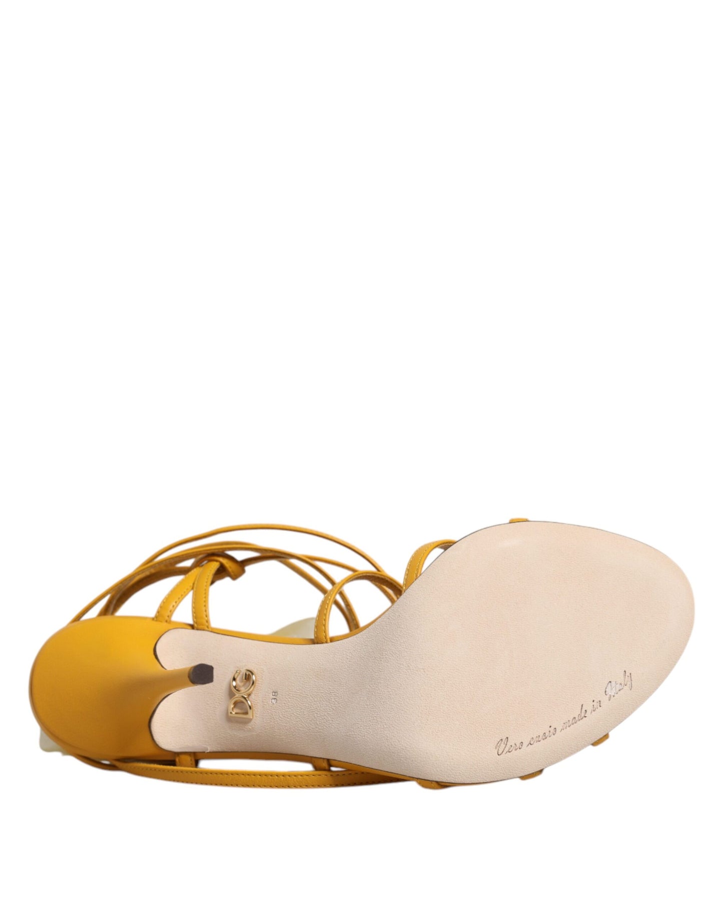 Dolce & Gabbana Orange Blumenapplikation Keira Sandalen Schuhe