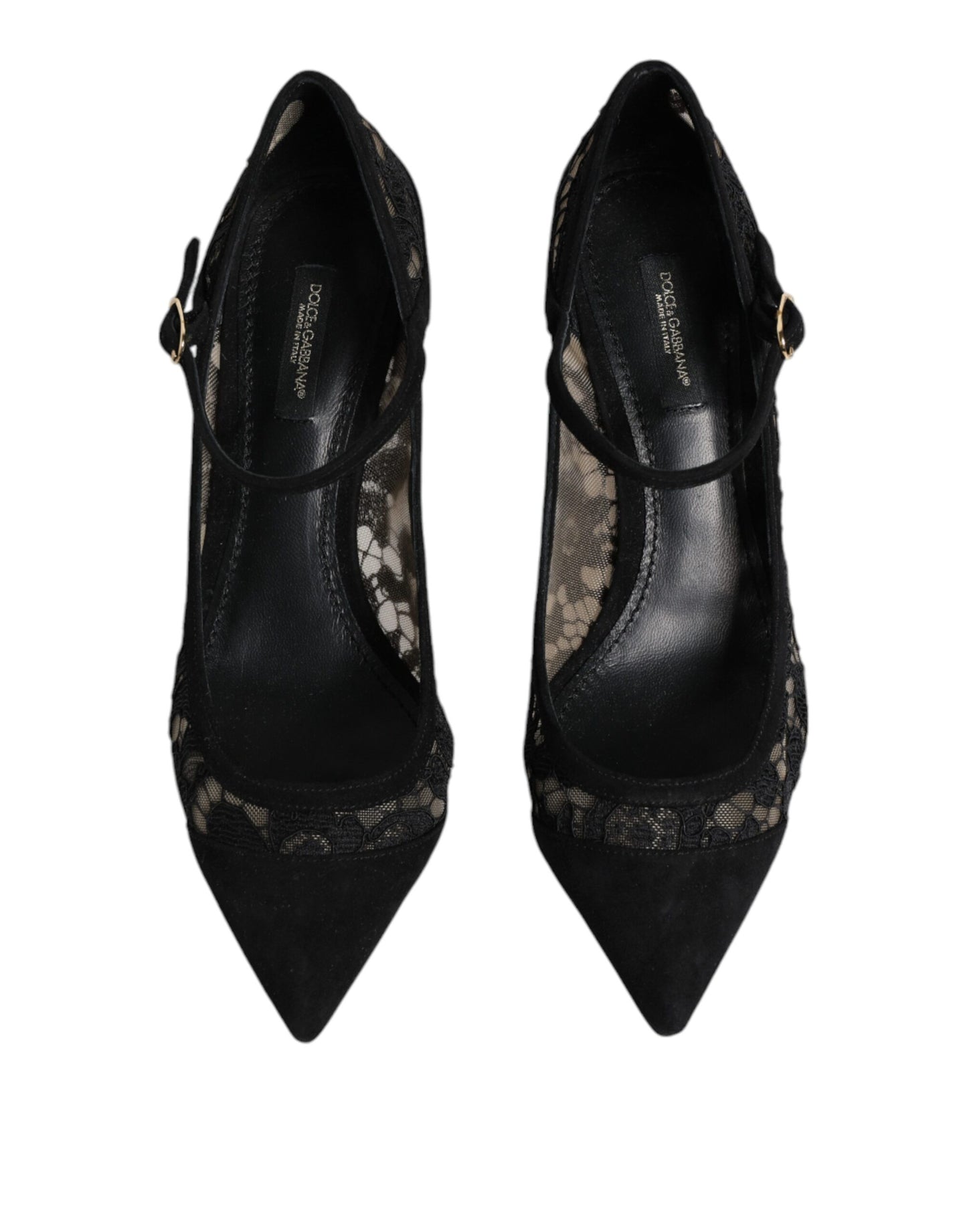 Dolce & Gabbana Schwarz Mary Jane Taormina Spitze Pumps Schuhe