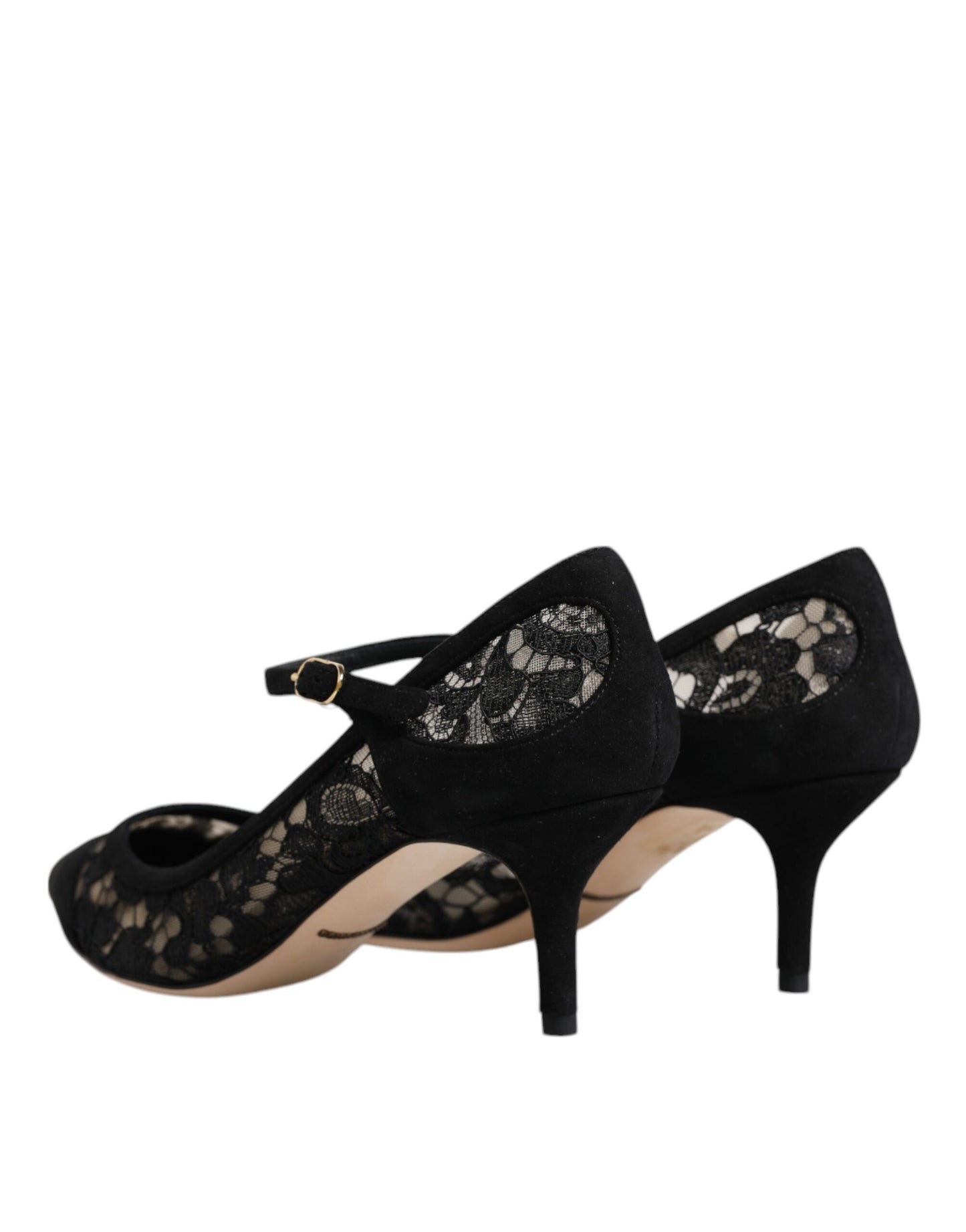 Dolce & Gabbana Schwarz Mary Jane Taormina Spitze Pumps Schuhe