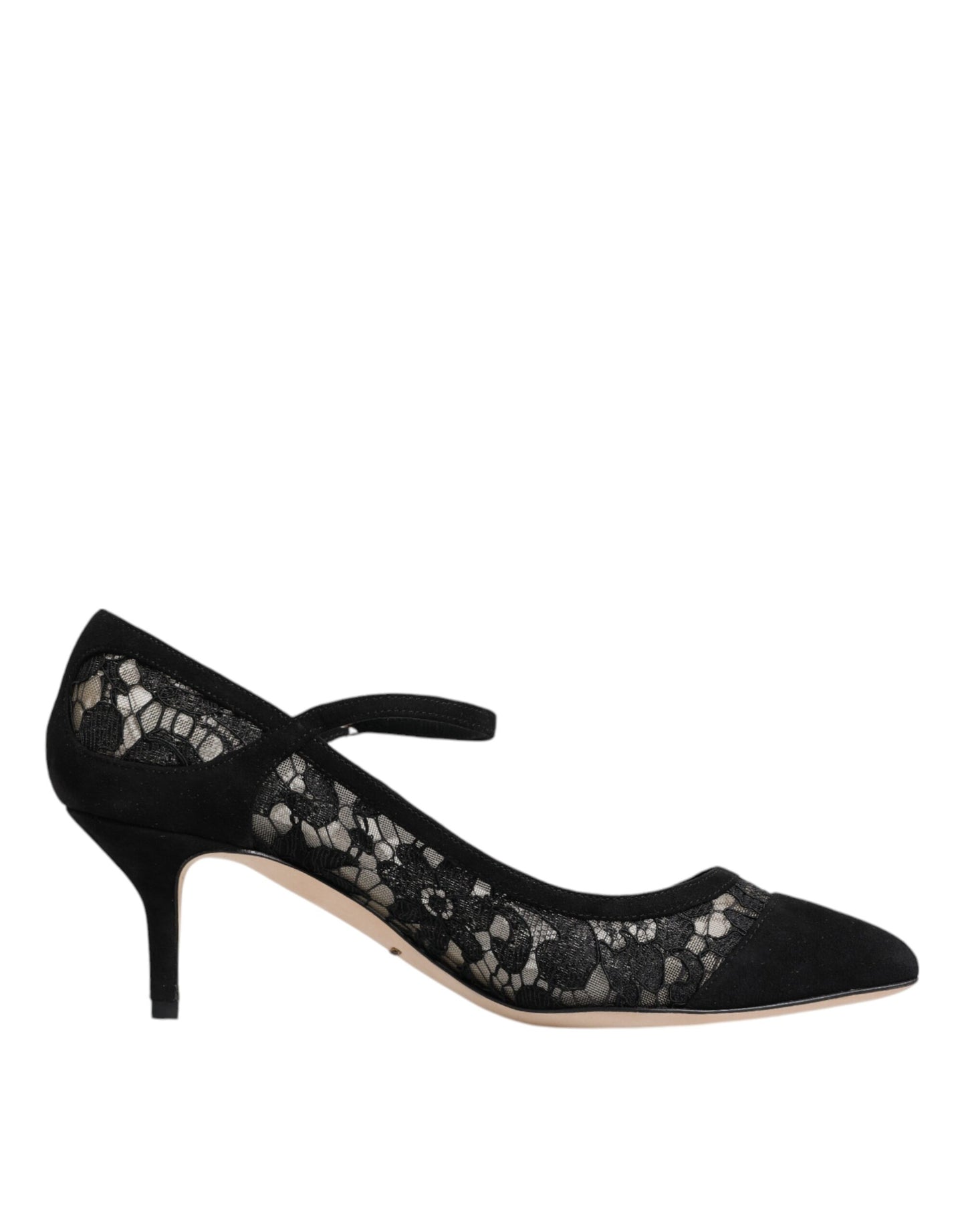 Dolce & Gabbana Schwarz Mary Jane Taormina Spitze Pumps Schuhe