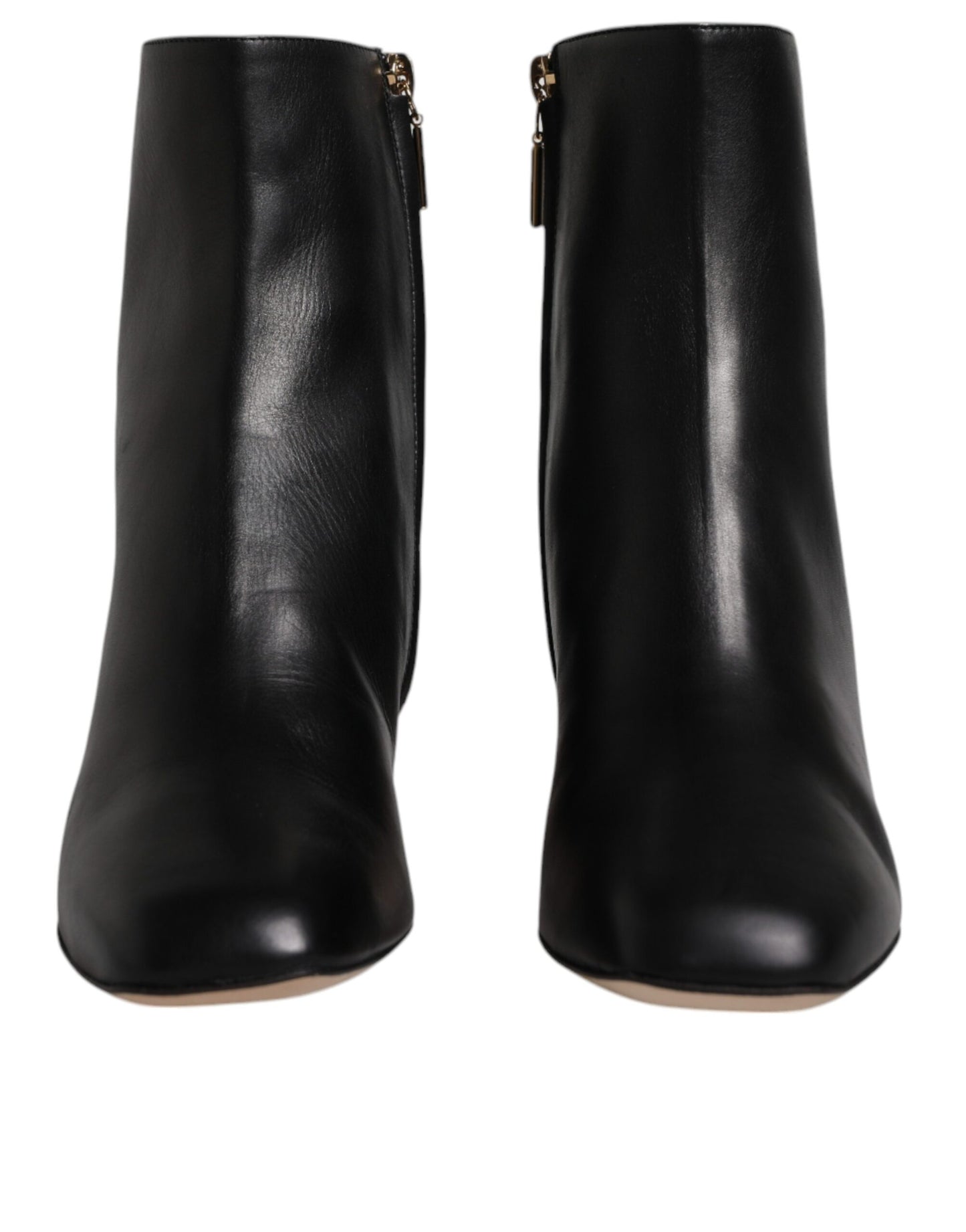 Dolce & Gabbana Schwarze Jackie Leder Mid Calf Stiefel Schuhe