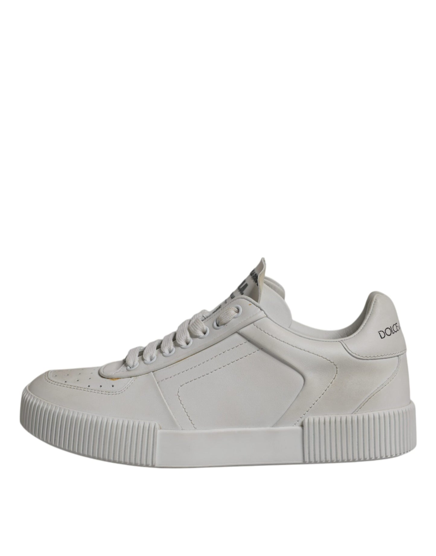 Dolce &amp; Gabbana White Miami Leather Low Top Sneakers Shoes