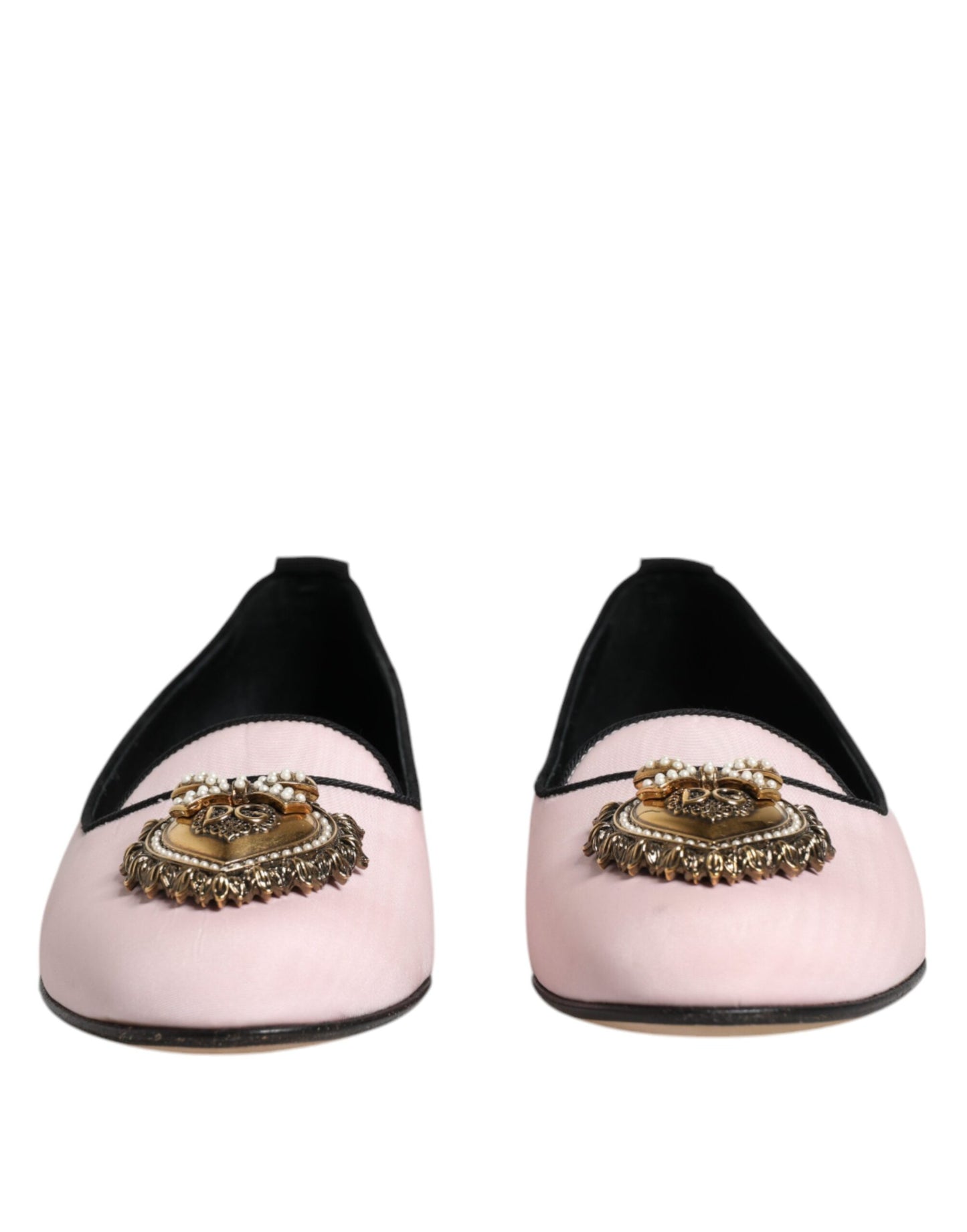 Dolce &amp; Gabbana Light Pink Velvet Slip On Loafers Flats Shoes