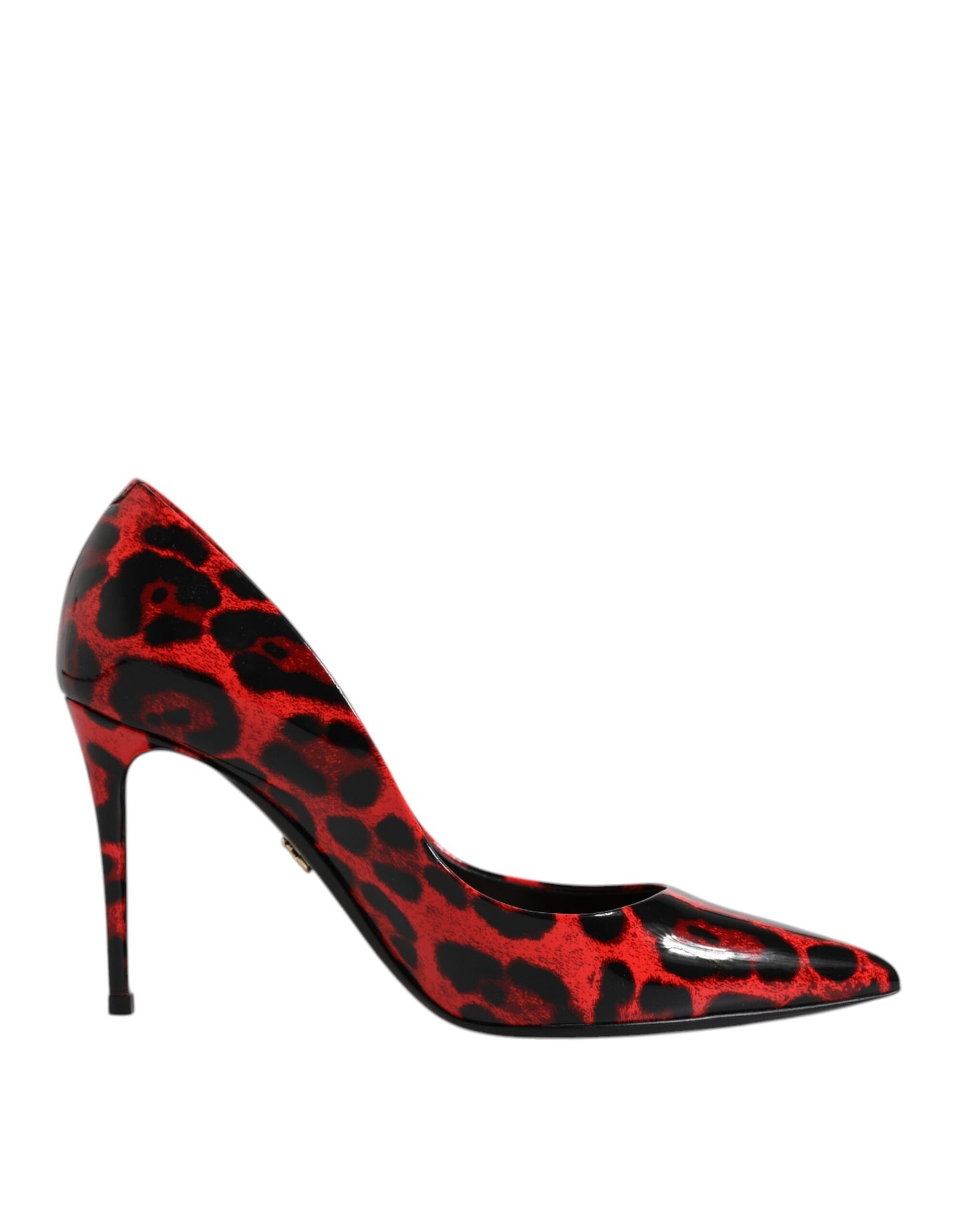 Dolce &amp; Gabbana Red Leopard Leather Stiletto High Heels Pumps -kengät