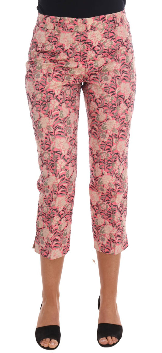 Dolce &amp; Gabbana Elegant brocade trousers with floral pattern