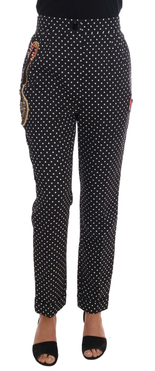 Dolce & Gabbana Elegante Hose mit Polka-Dot-Verzierung