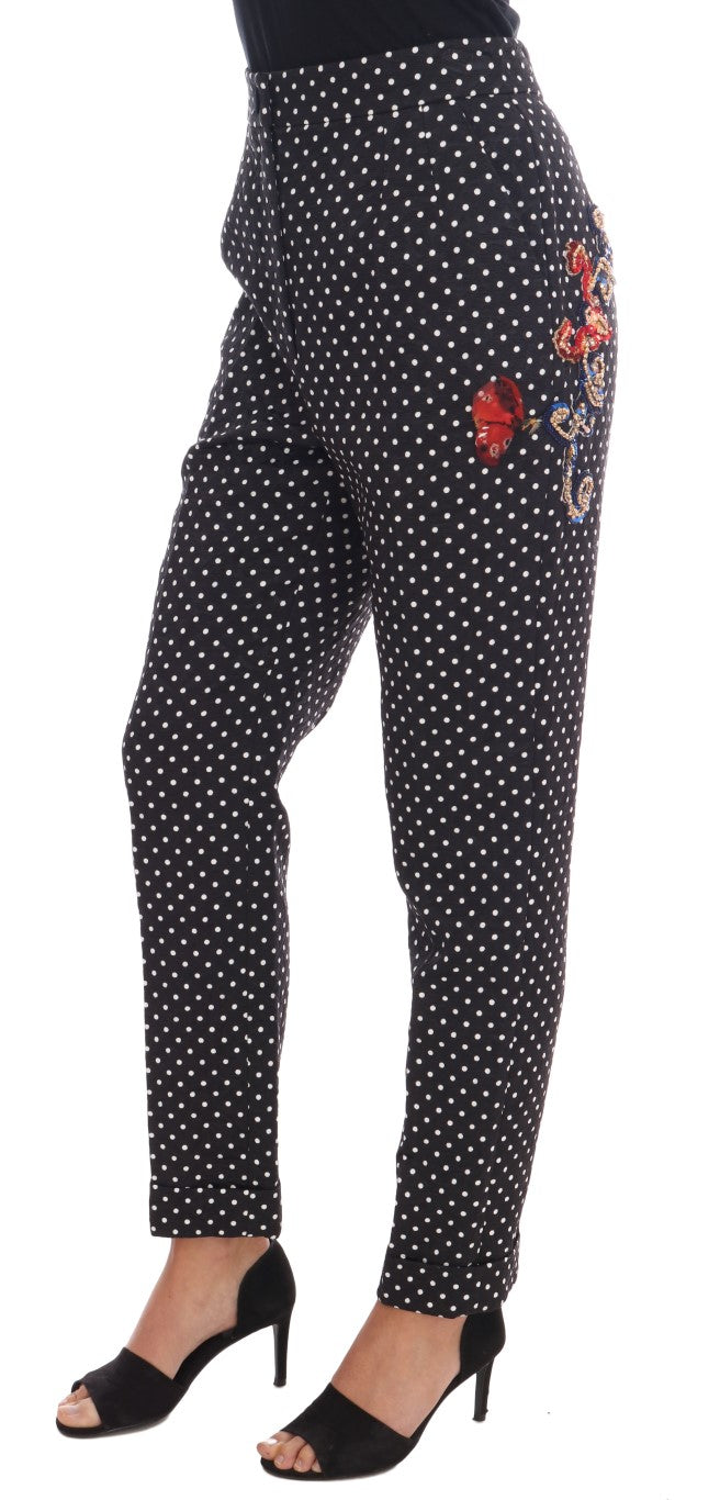 Dolce &amp; Gabbana Elegant trousers with polka dot decoration