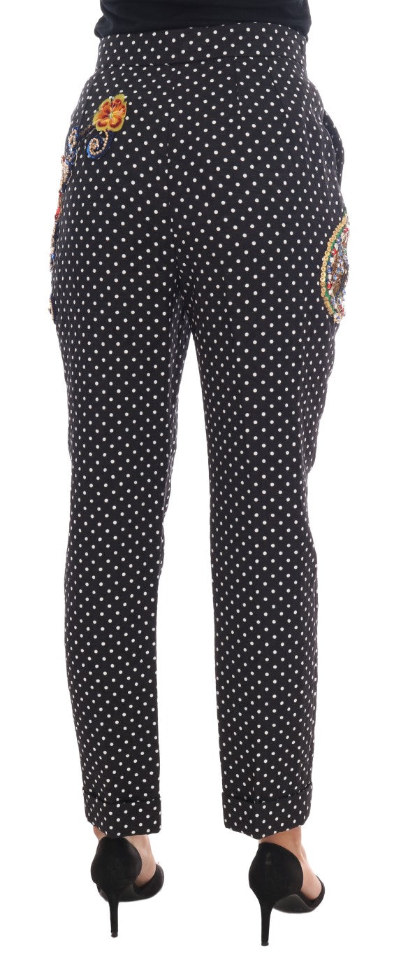 Dolce &amp; Gabbana Elegant trousers with polka dot decoration