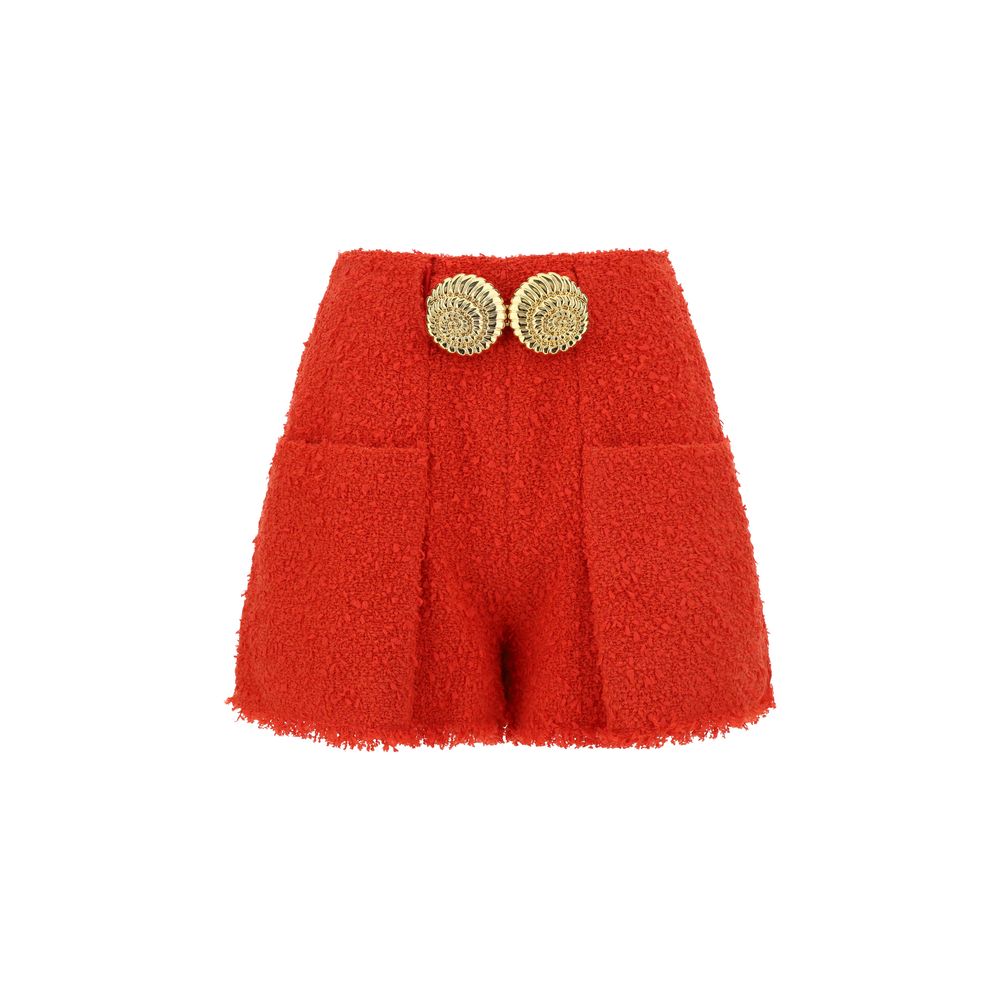 Balmain 2 Pkt. Btn Escargot Tweed Shorts with Belt