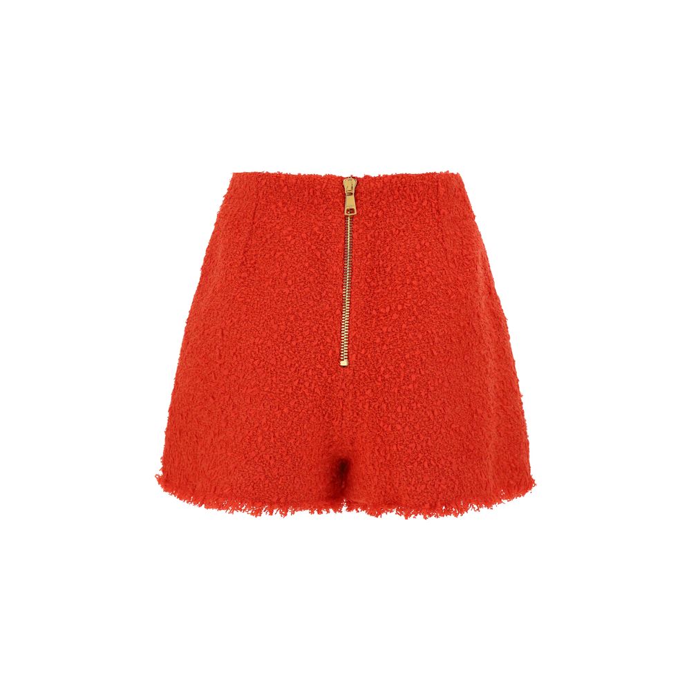 Balmain 2 Pkt. Btn Escargot Tweed Shorts with Belt