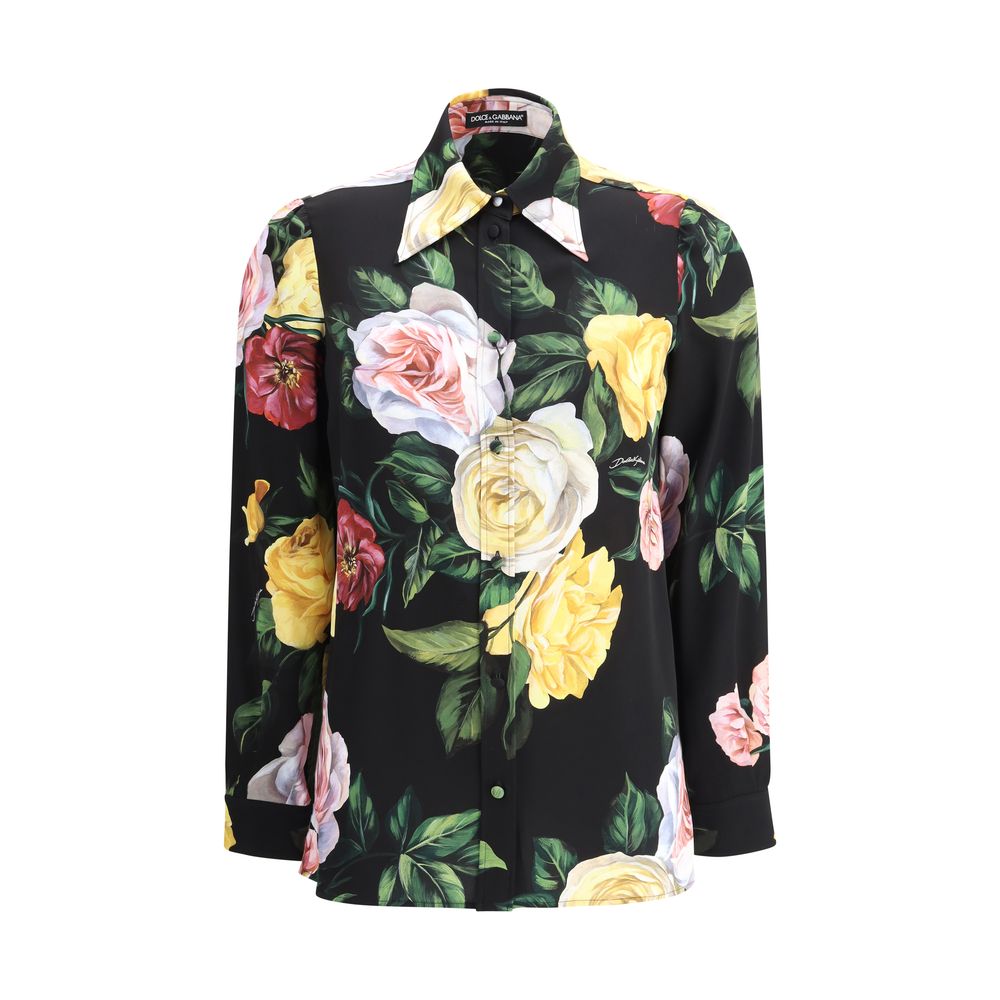 Dolce & Gabbana Shirt mit Rosen- und Pfingstrosendruck