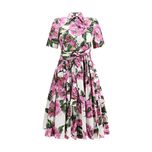 Dolce & Gabbana Pfingstrose Print Chemisier Kleid