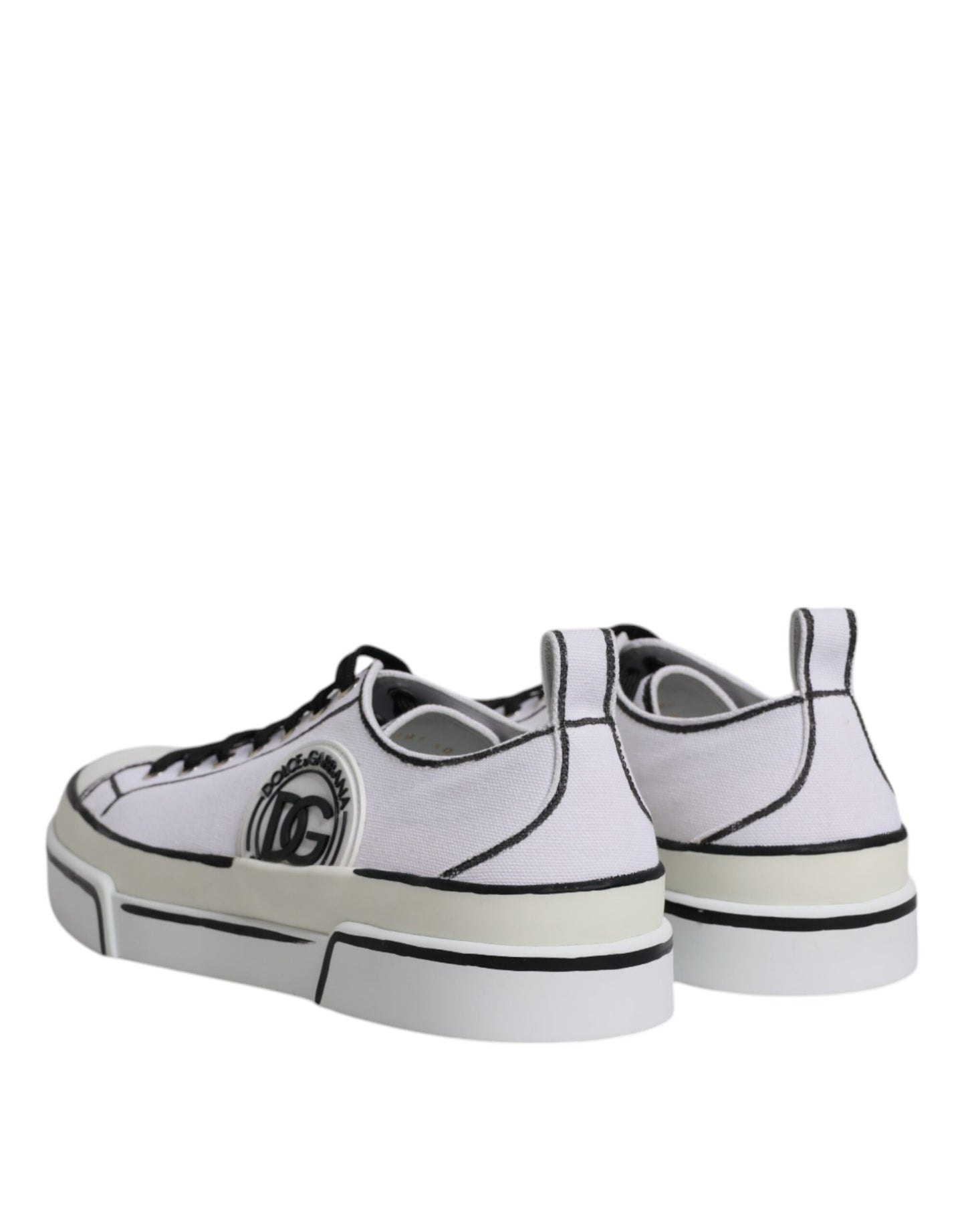 Dolce & Gabbana Weiß Logo Canvas Low Top Männer Turnschuhe Schuhe