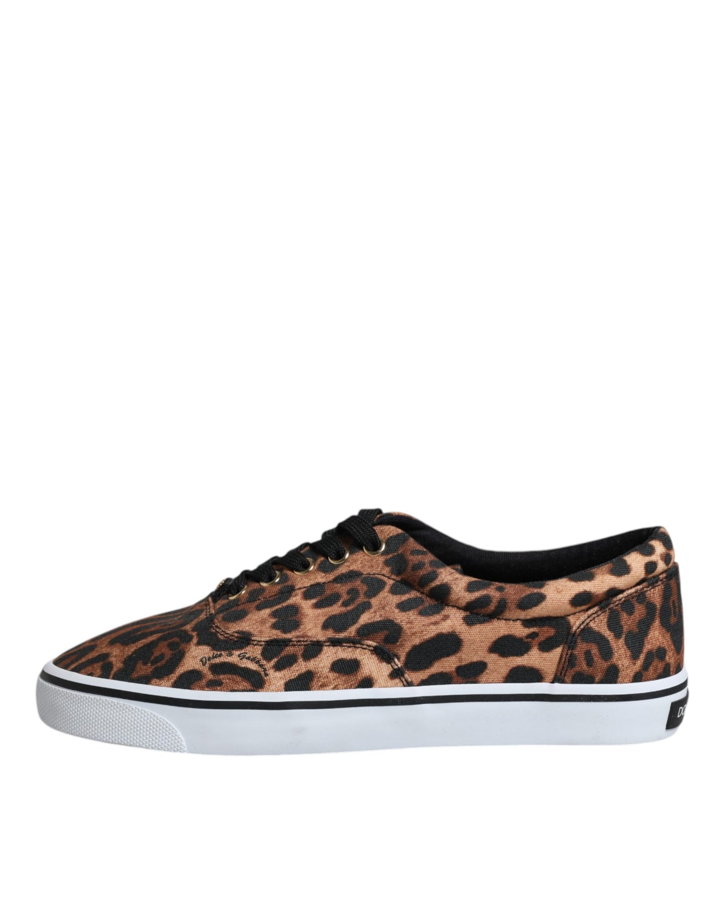 Dolce & Gabbana Braun Leopard Logo Print Baumwolle Turnschuhe Schuhe