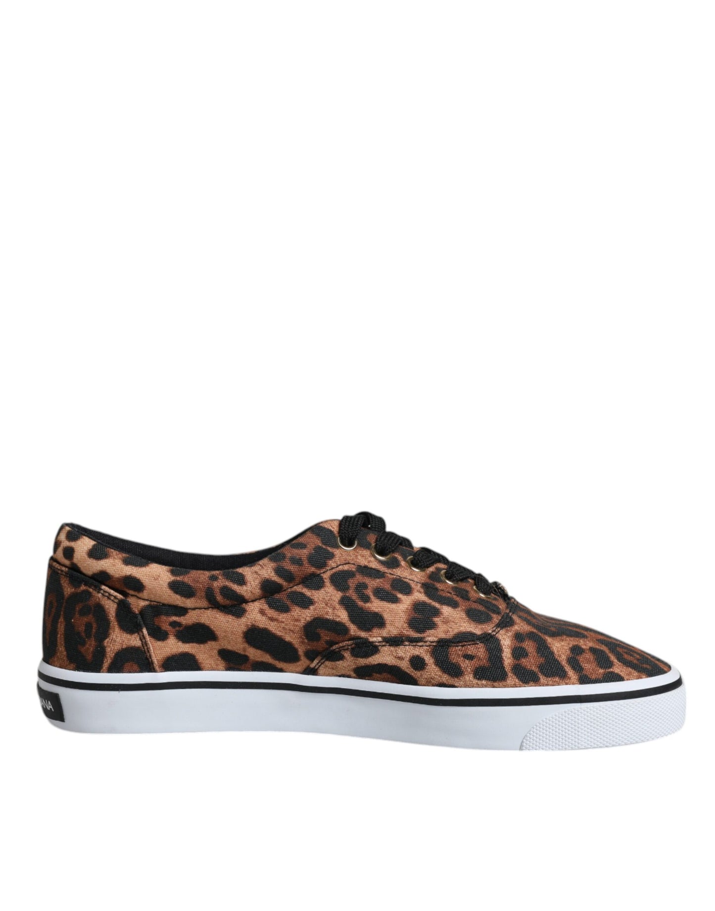 Dolce & Gabbana Braun Leopard Logo Print Baumwolle Turnschuhe Schuhe