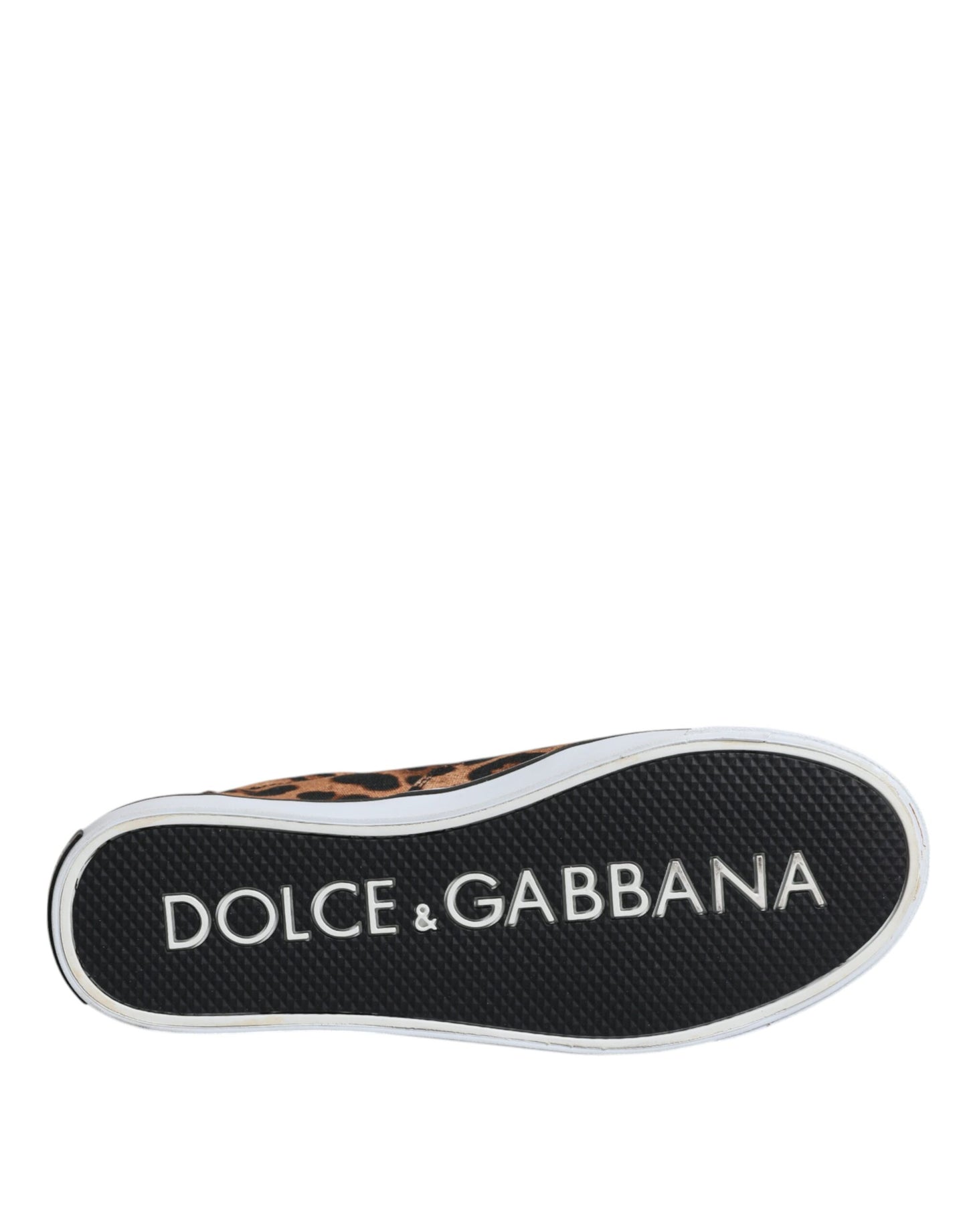 Dolce & Gabbana Braun Leopard Logo Print Baumwolle Turnschuhe Schuhe