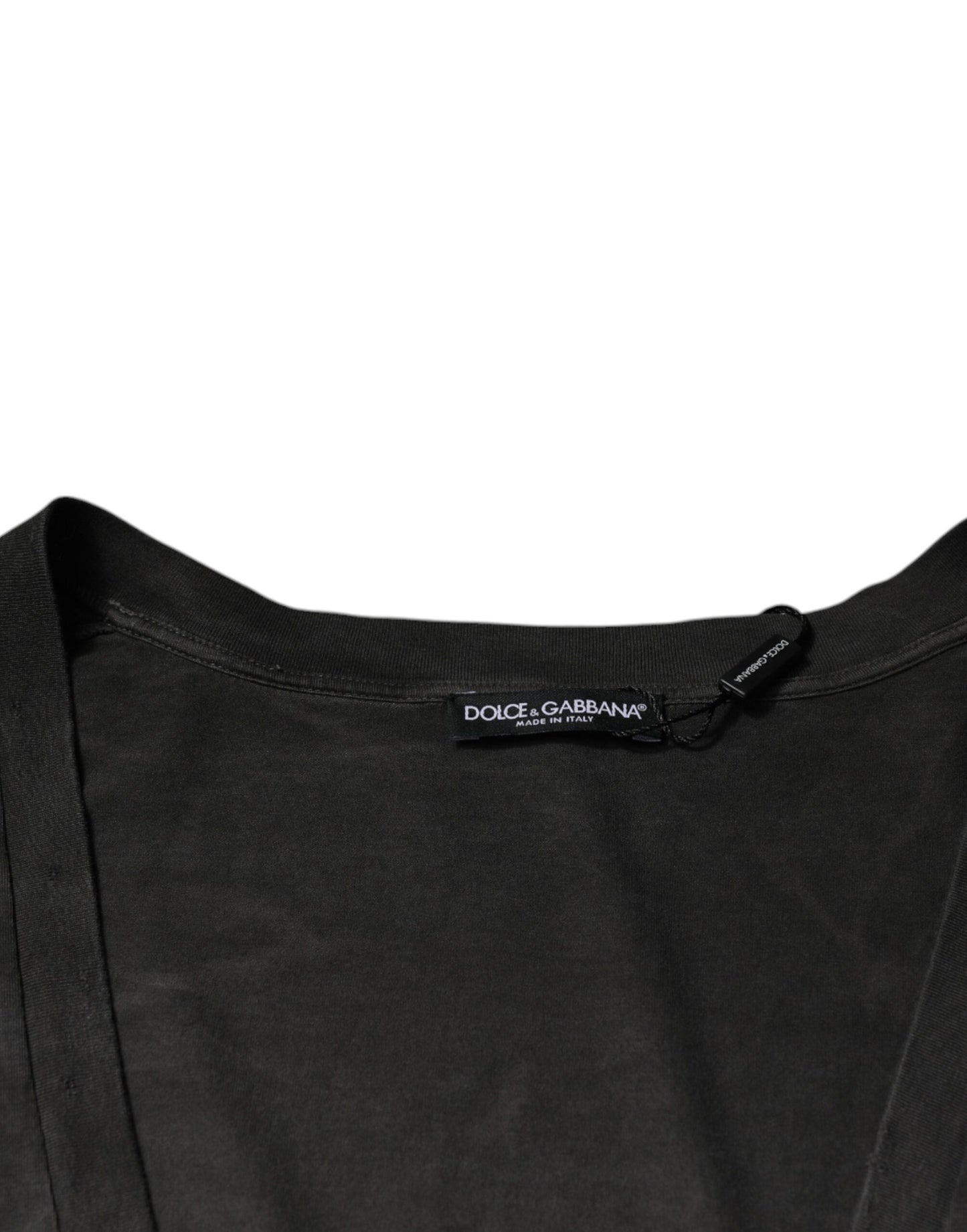 Dolce & Gabbana Schwarzes Baumwoll-T-Shirt mit Rundhalsausschnitt und kurzen Ärmeln