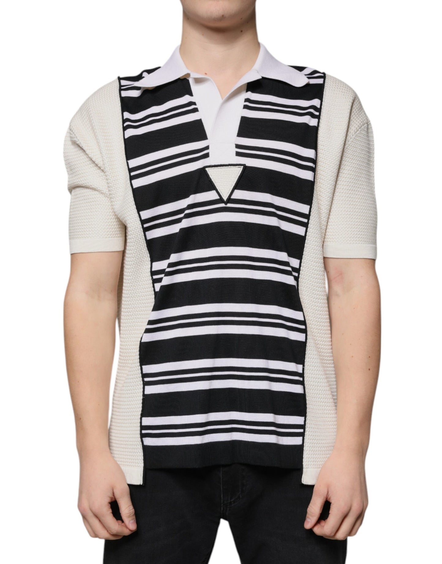 Dolce & Gabbana Mehrfarbig gestreiftes Polo-Shirt mit Kragen