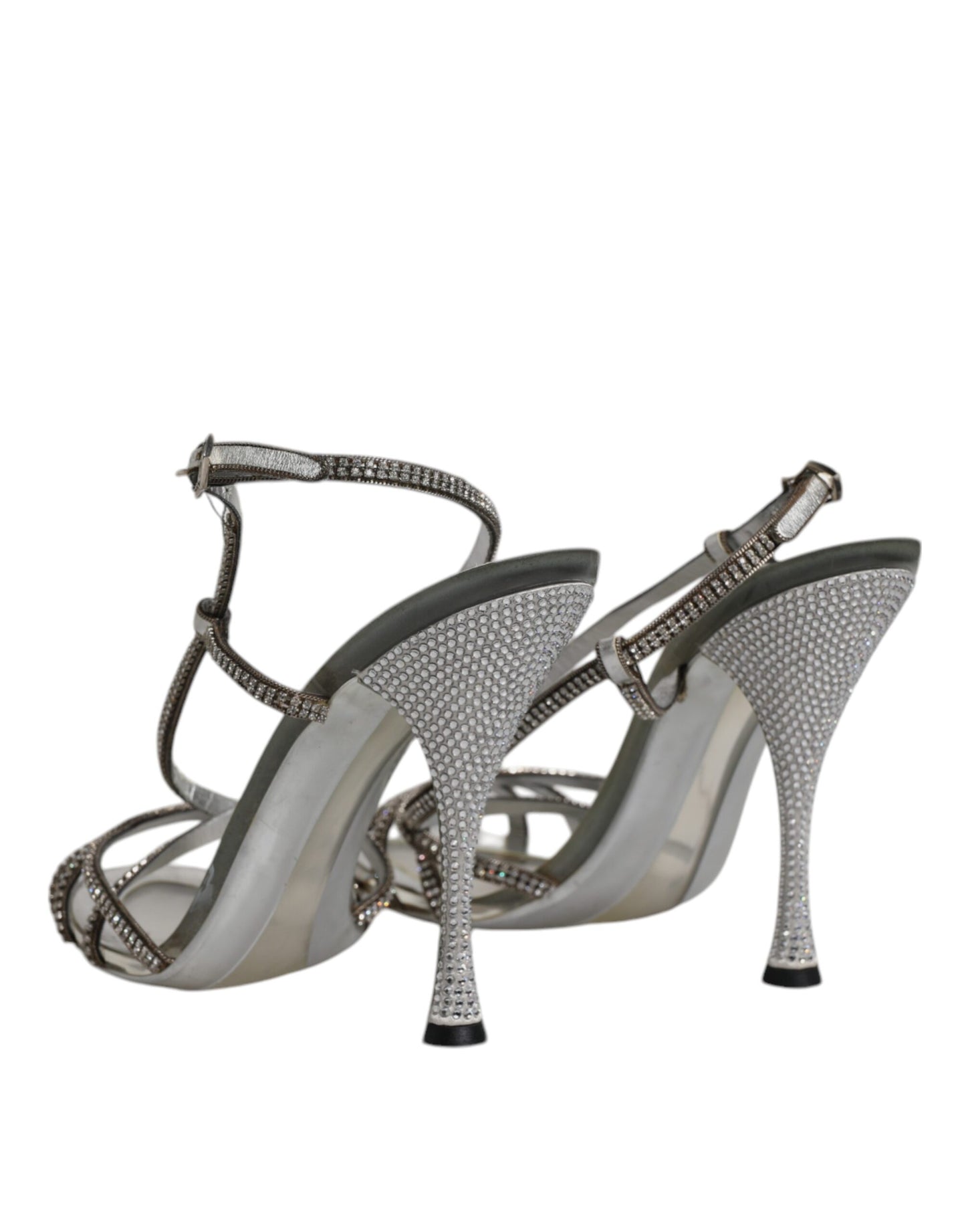 Dolce & Gabbana Silber Kristall Slingback KEIRA Sandalen Schuhe