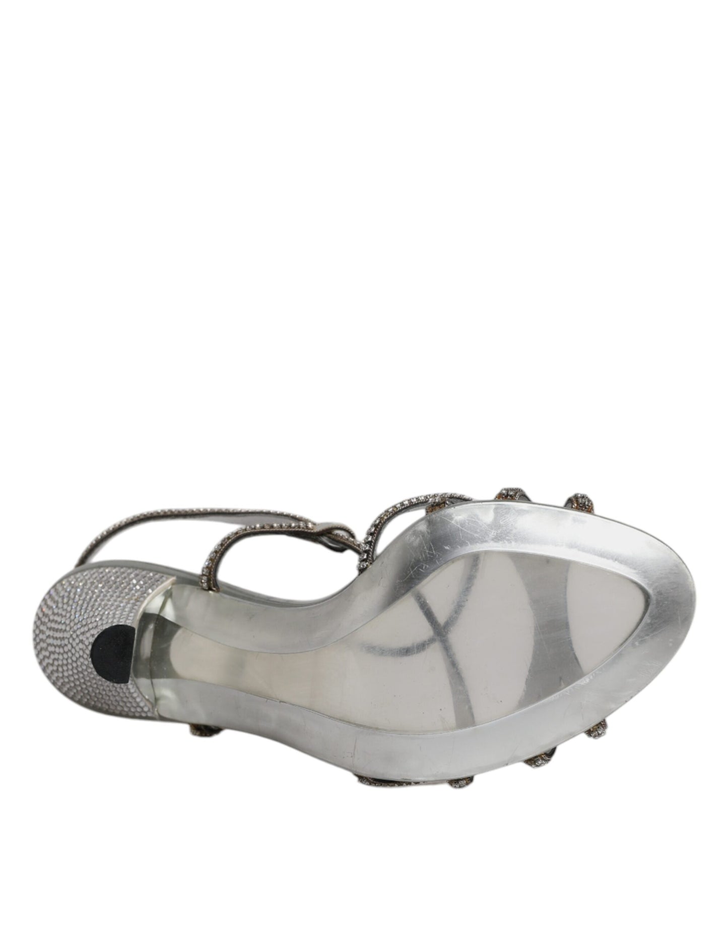 Dolce & Gabbana Silber Kristall Slingback KEIRA Sandalen Schuhe