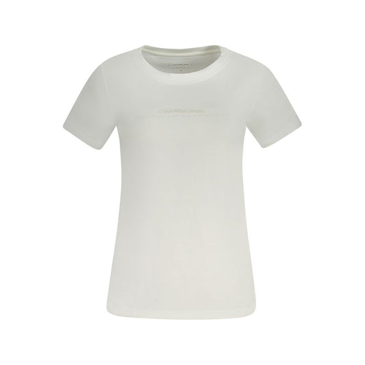 Calvin Klein Weißes Baumwoll-T-Shirt für Frauen