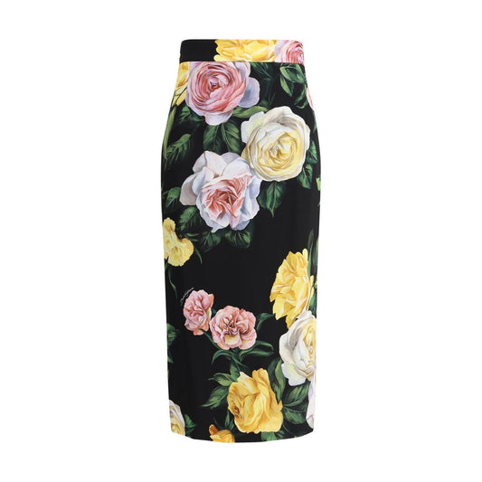 Dolce & Gabbana Rock mit Rosen- und Pfingstrosenmuster