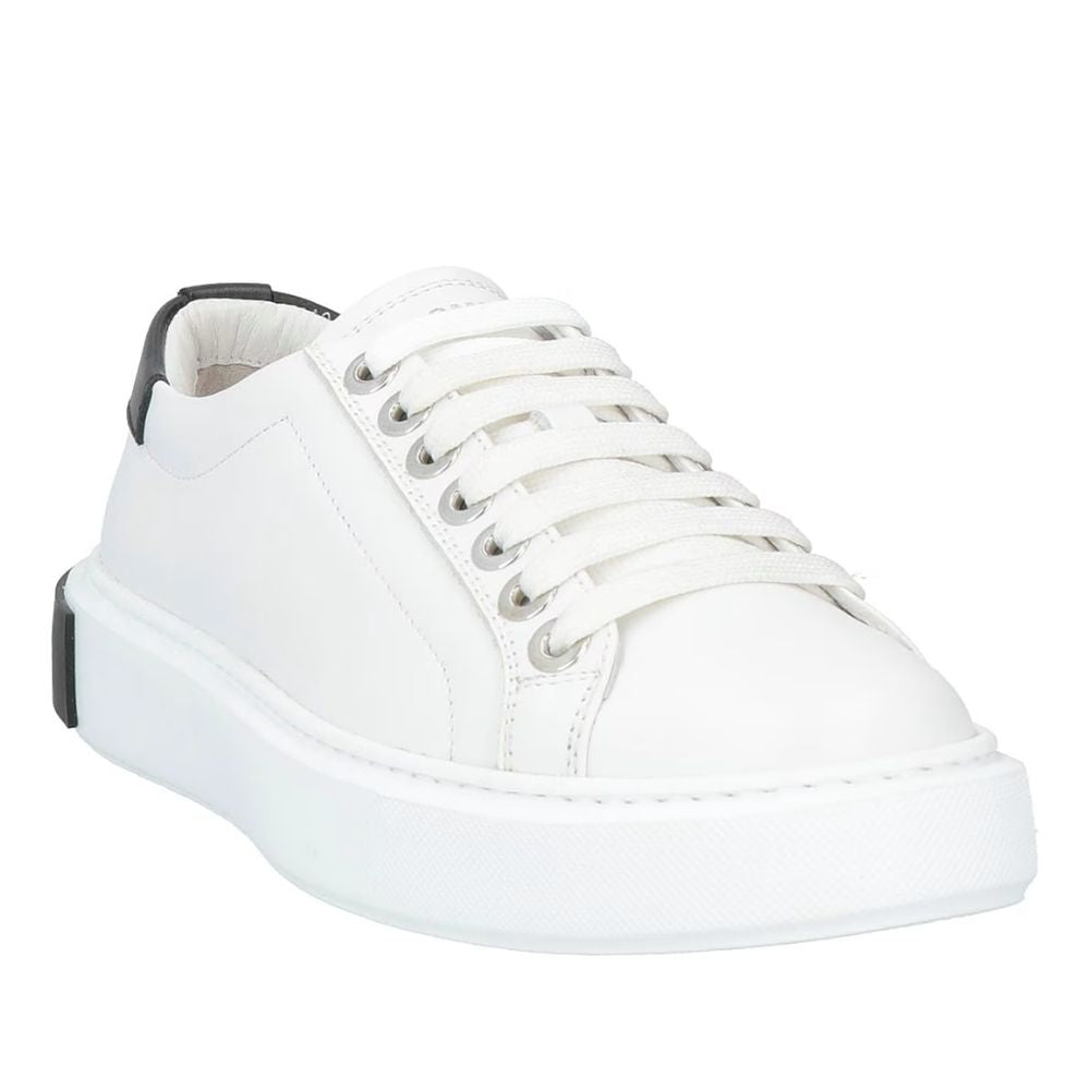 Les Hommes White Leather Di Calfskin Sneakers