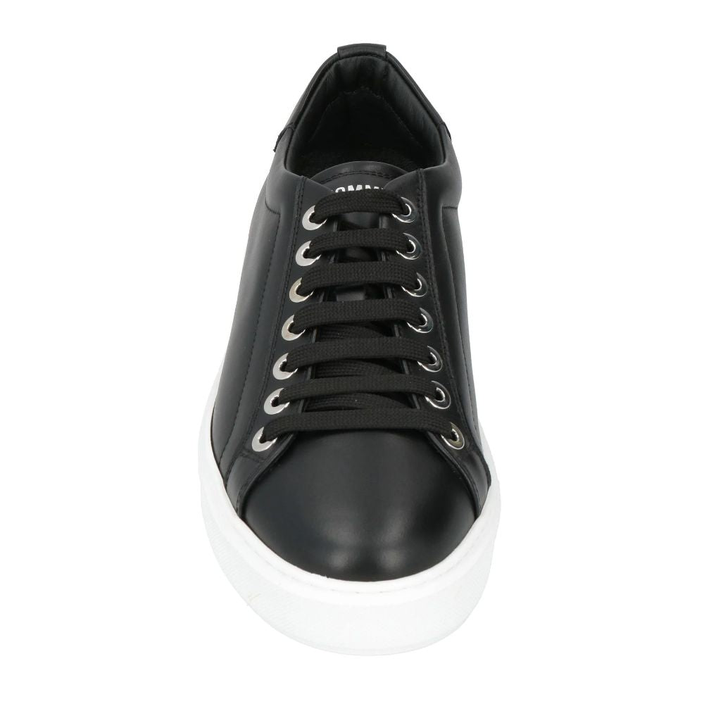 Les Hommes Schwarzes Leder Di Kalbsleder Sneaker