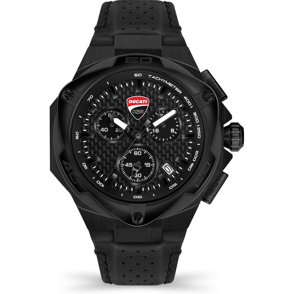 Ducati Schwarze Lederuhr