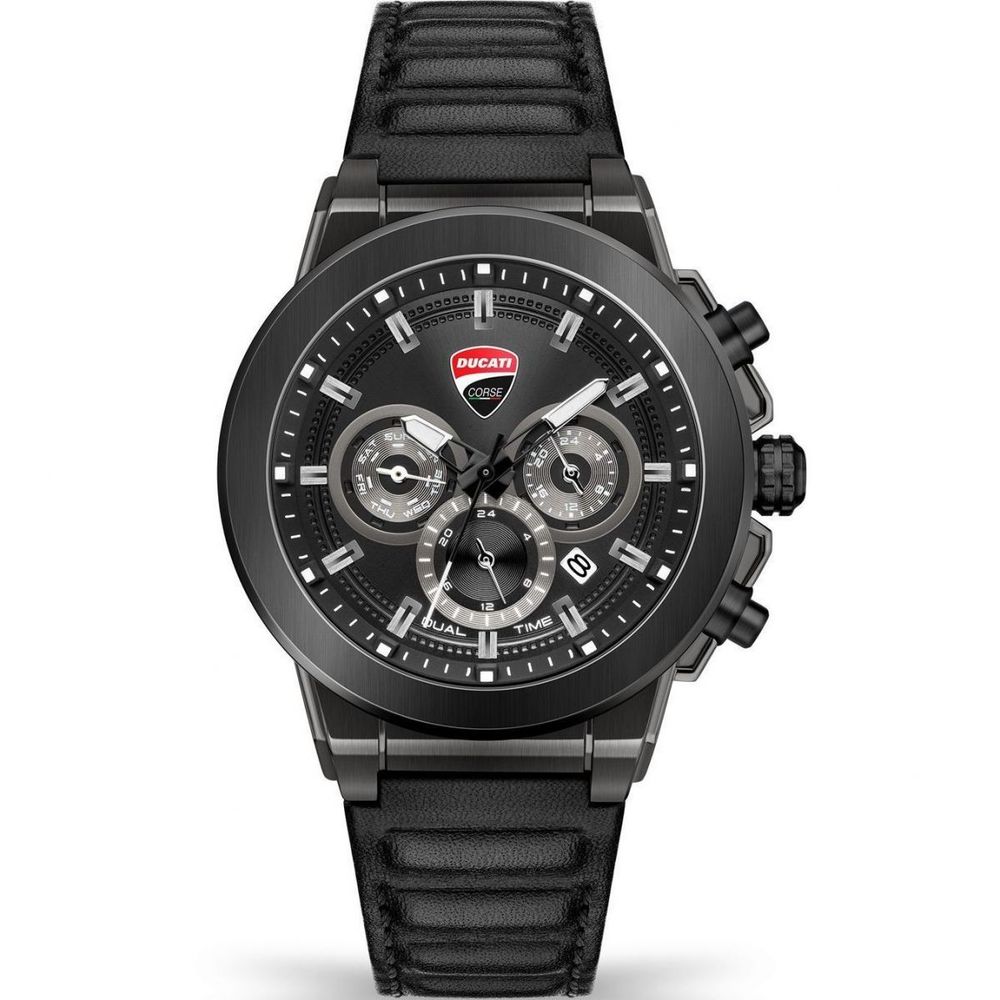 Ducati Schwarze Lederuhr