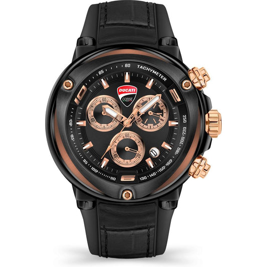 Ducati Schwarze Lederuhr