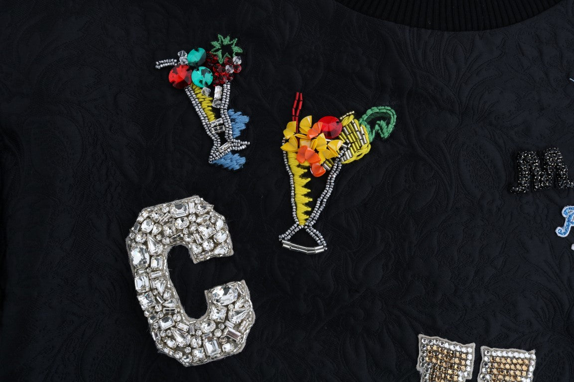 Dolce &amp; Gabbana Black Sweater with Enchanted Crystals