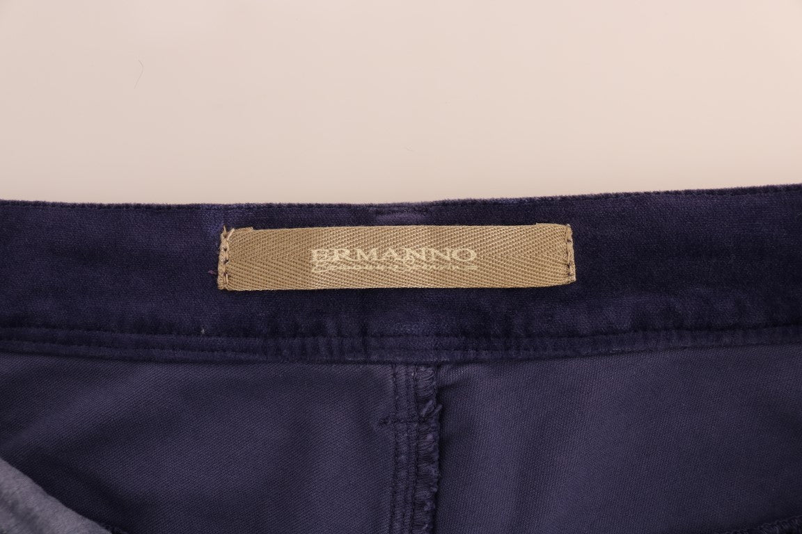 Ermanno Scervino Chic purple corduroy bootcut trousers with flared sides