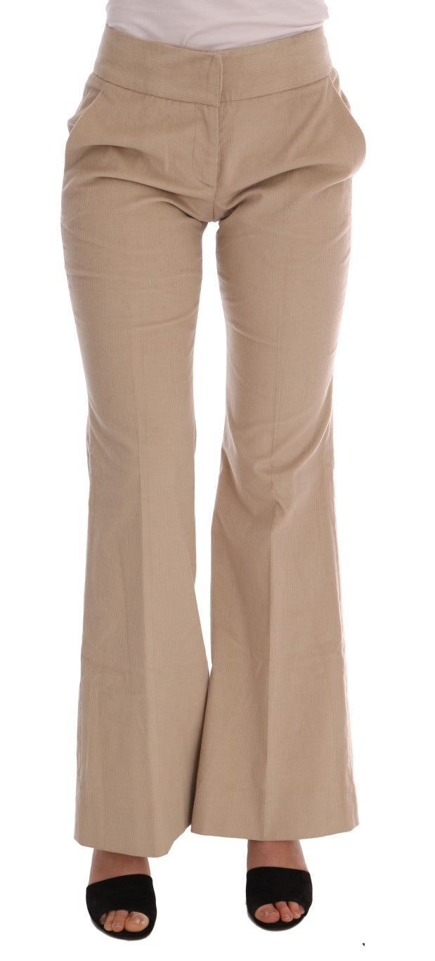 Ermanno Scervino Chic beige bootcut trousers with flared legs