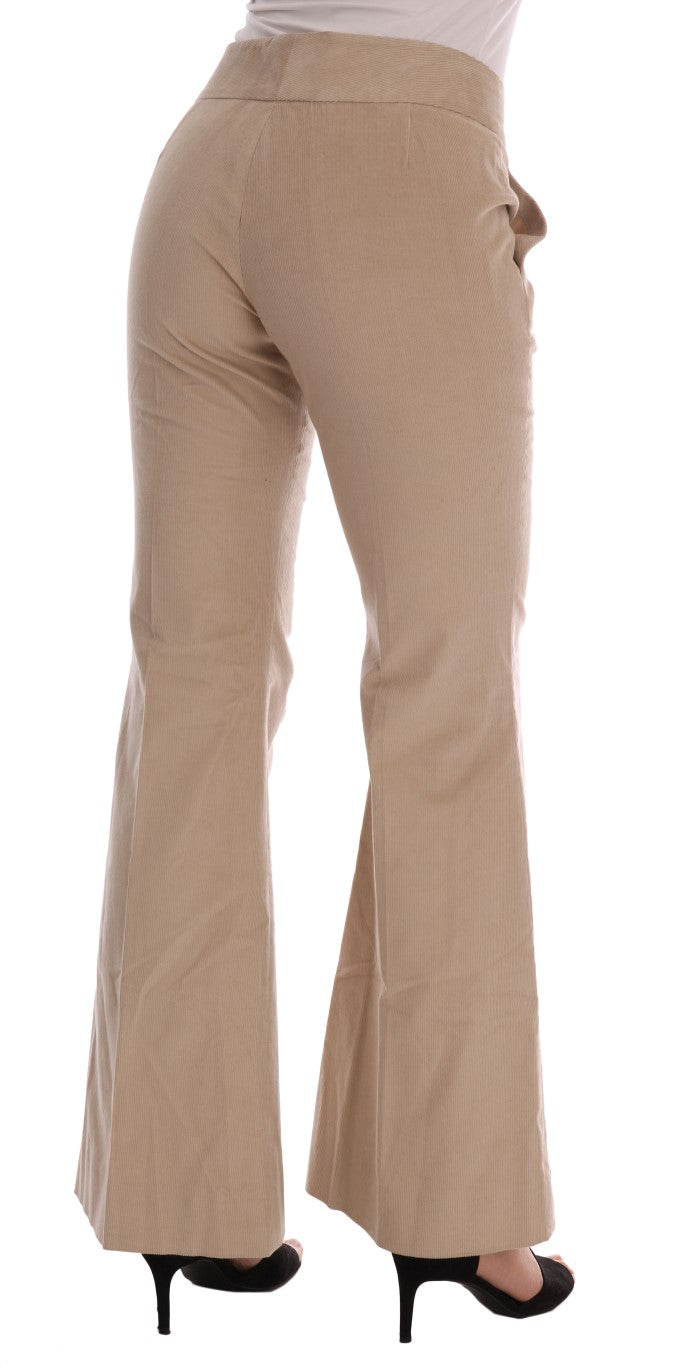 Ermanno Scervino Chic beige bootcut trousers with flared legs