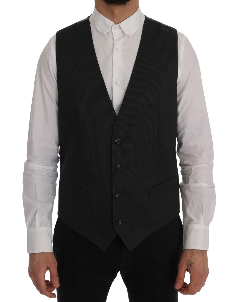 Dolce &amp; Gabbana Elegant Gray Vest Waistcoat