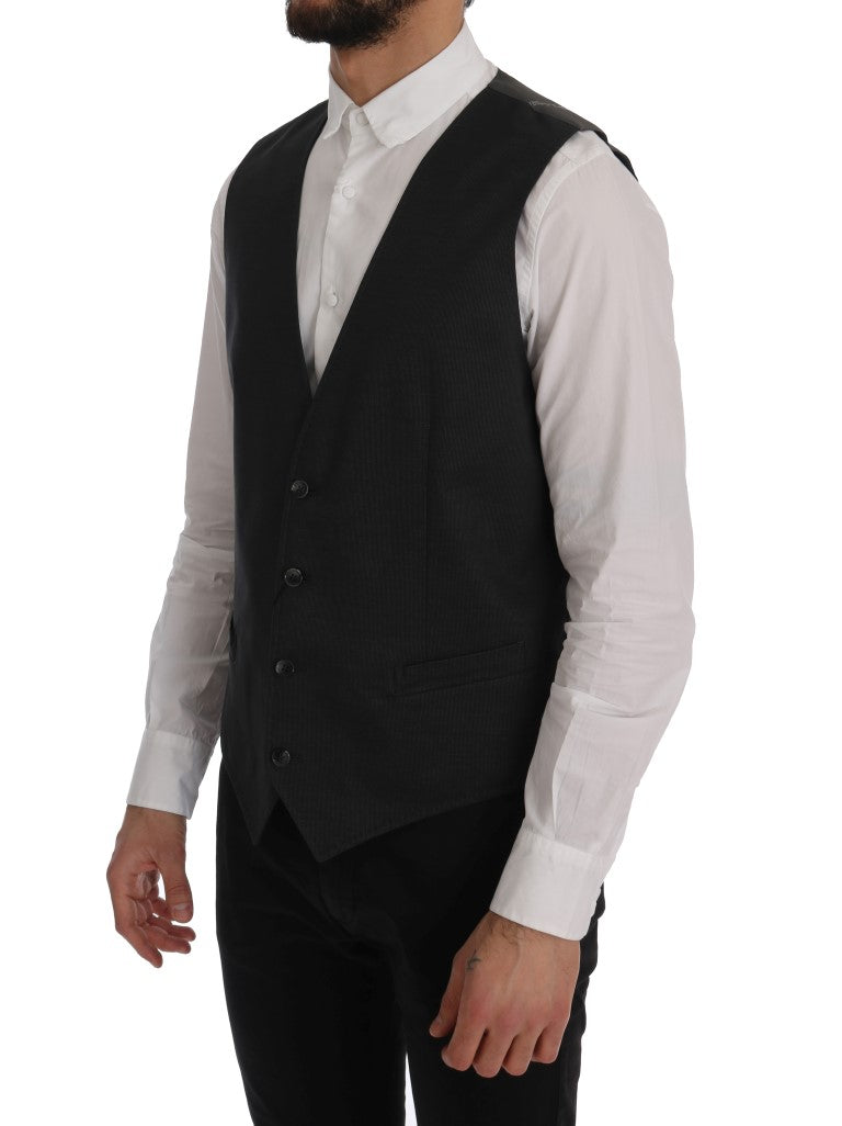 Dolce &amp; Gabbana Elegant Gray Vest Waistcoat