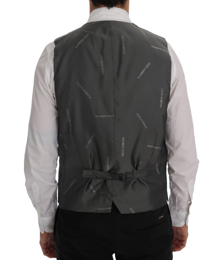 Dolce &amp; Gabbana Elegant Gray Vest Waistcoat