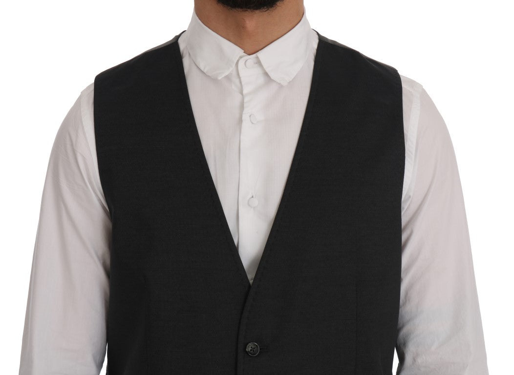 Dolce &amp; Gabbana Elegant Gray Vest Waistcoat