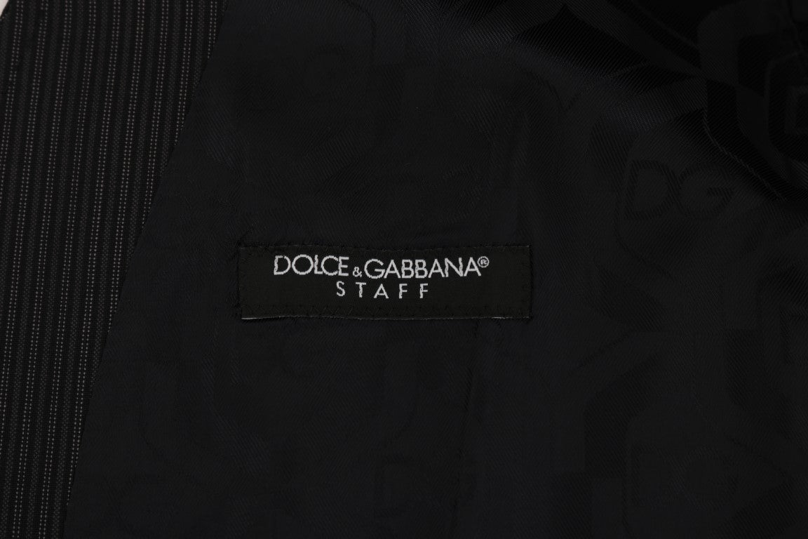 Dolce & Gabbana Elegante Weste aus Wollmischung, grau gestreift