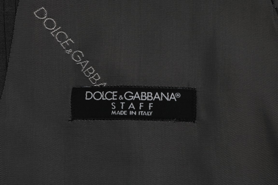 Dolce &amp; Gabbana Plain Gray Single Breasted Vest