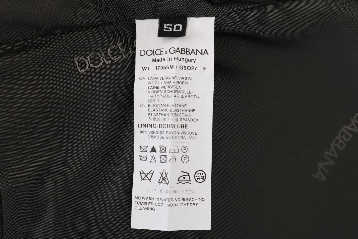 Dolce &amp; Gabbana Elegant Gray Striped Single Breasted Vest