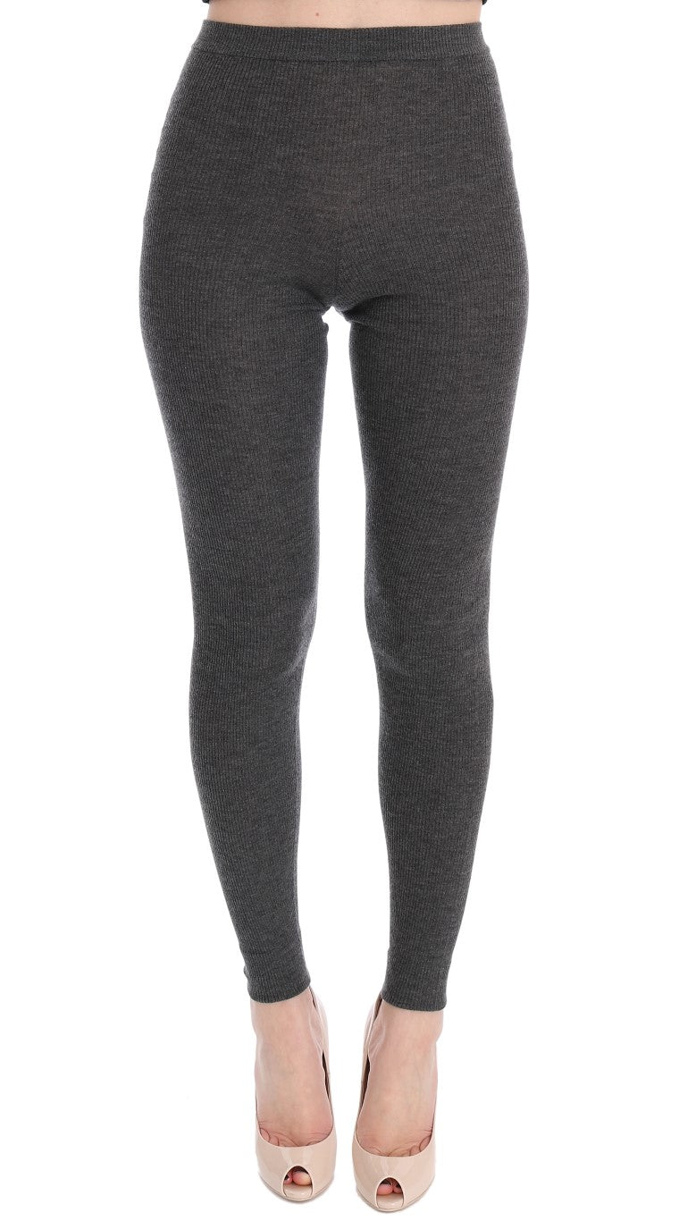 Dolce &amp; Gabbana Chic grey cashmere high waist tights