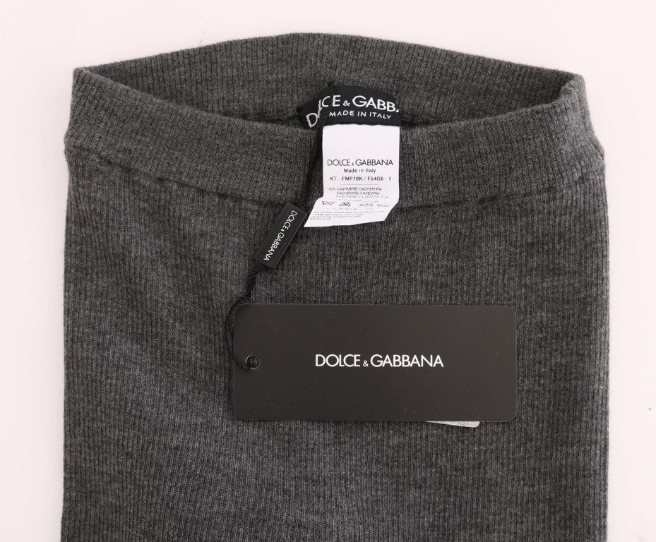 Dolce &amp; Gabbana Chic grey cashmere high waist tights